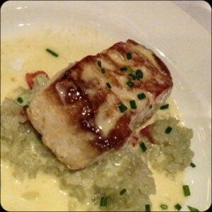 Snake River Sturgeon with risotto