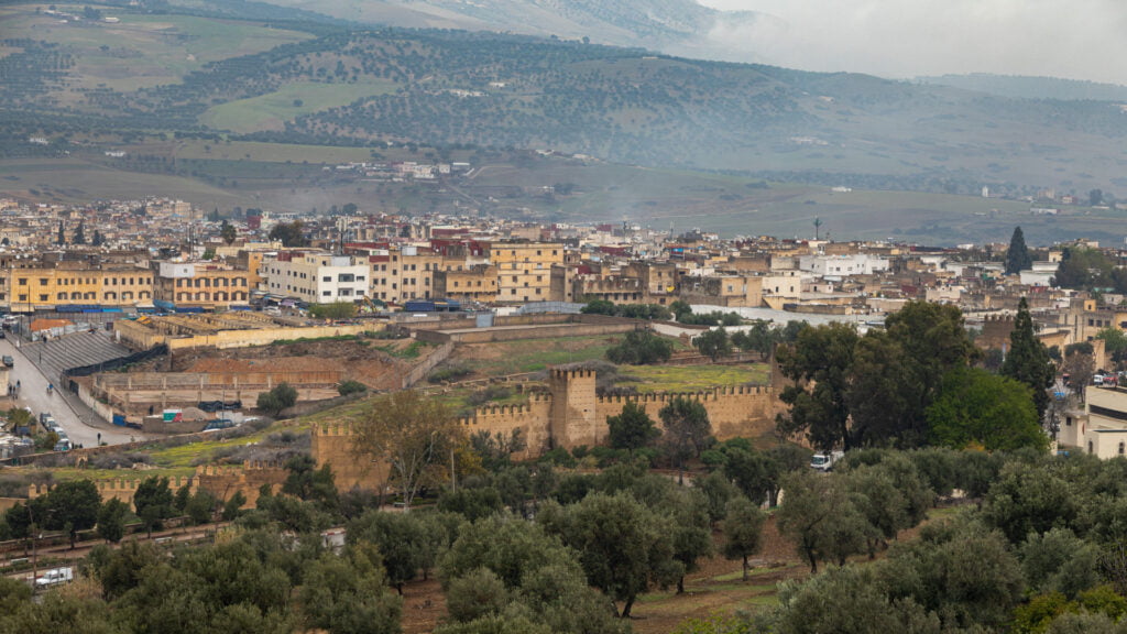 Fes El Bali, the old walled medina in the Moroccan city.