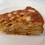 A slice of Mostly Apple Hurricane Cake closeup.