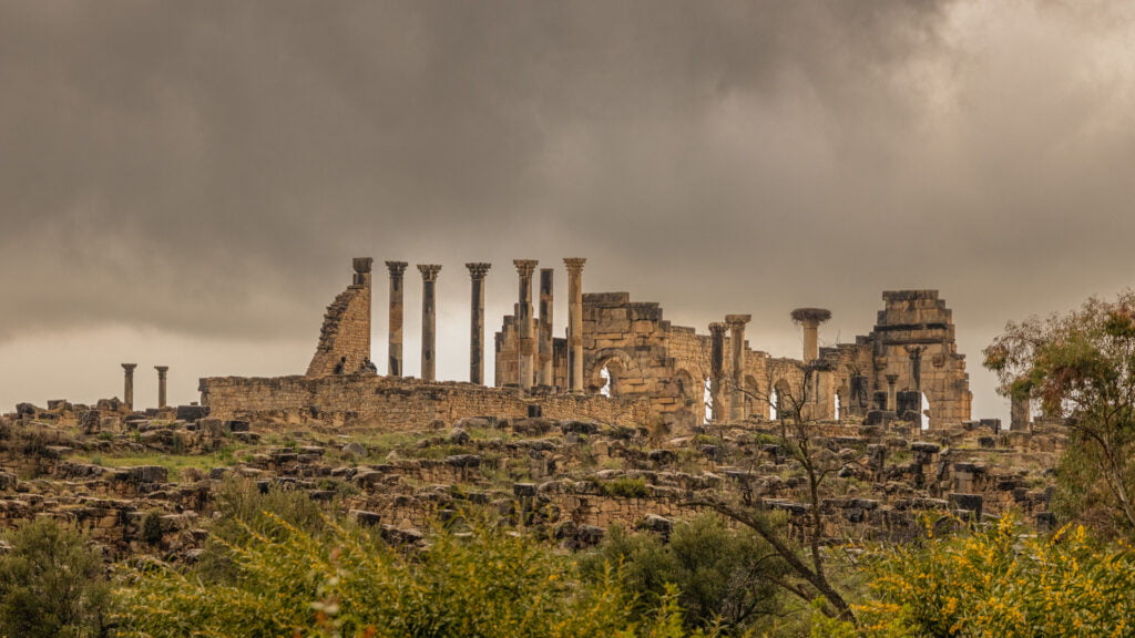 Roman Ruins of Volubilis after a storm