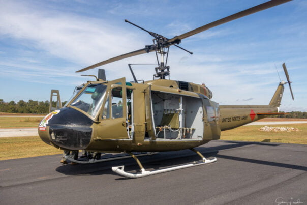 A Huey Helicopter from Vietnam War days at the Army Aviation Heritage Foundation and Flying Museum.
