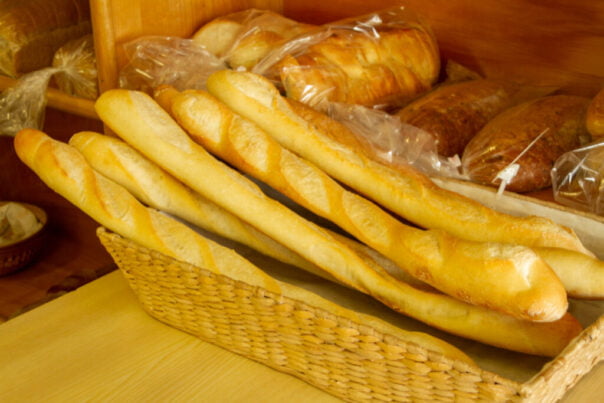 Fresh French bread on Saint-Pierre. 